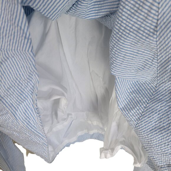 Vineyard Vines Sleeveless Seersucker Dress Light Blue & White - Picture 9 of 11